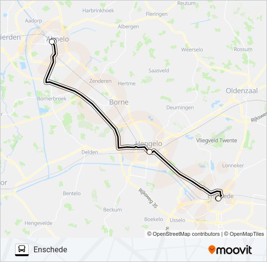 SNELBUS IPV TREIN Bus Line Map