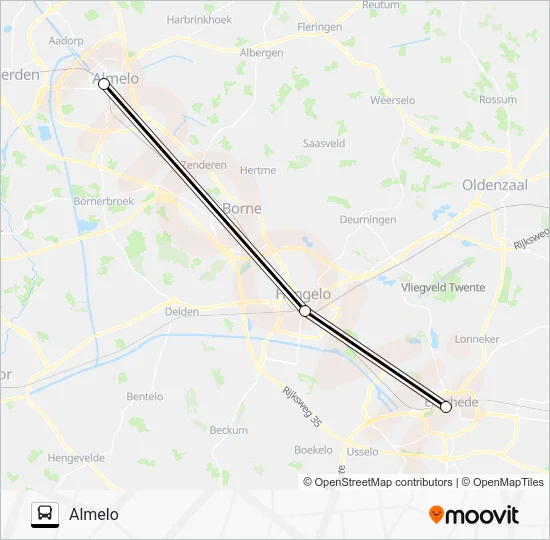 SNELBUS IPV TREIN Bus Line Map