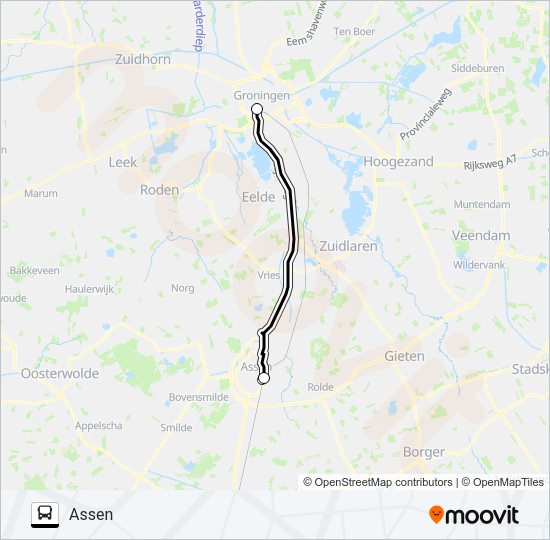 SNELBUS IPV TREIN Bus Line Map