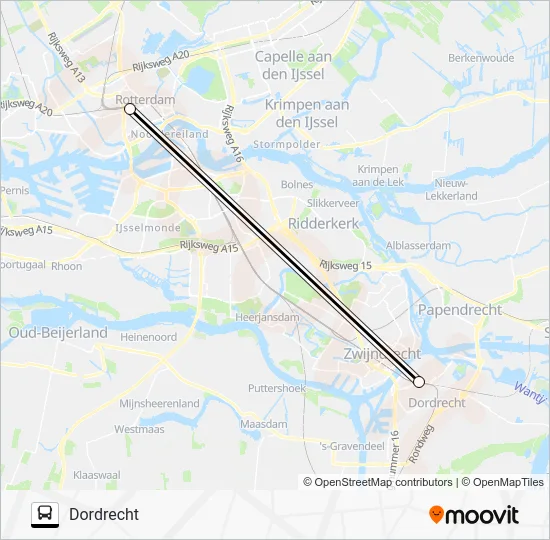 SNELBUS IPV TREIN Bus Line Map