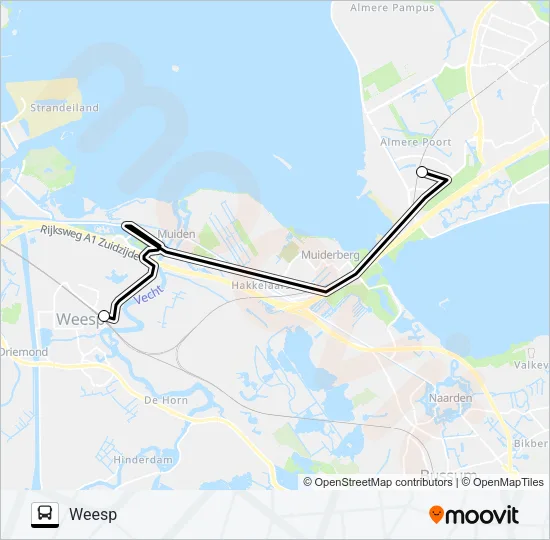 Bus STOPBUS IPV TREIN lijnkaart