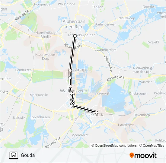 Bus STOPBUS IPV TREIN lijnkaart