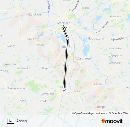 Bus STOPBUS IPV TREIN lijnkaart