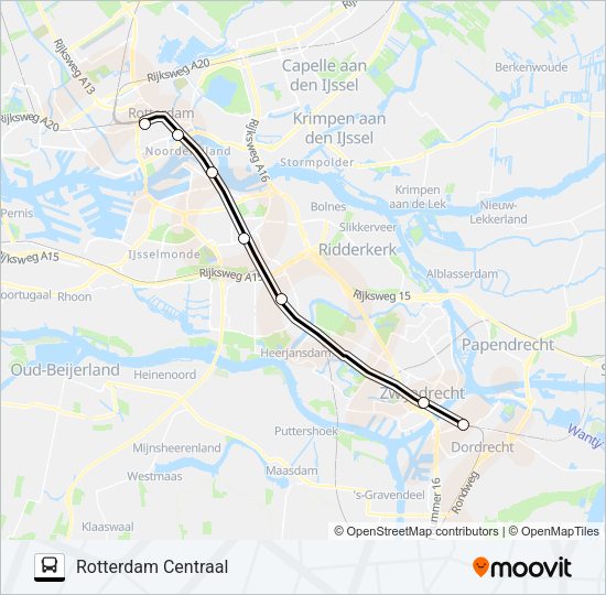 Bus STOPBUS IPV TREIN lijnkaart
