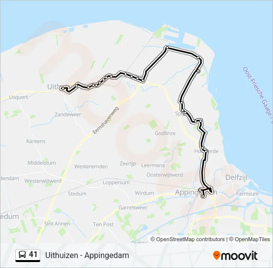41 Bus Line Map