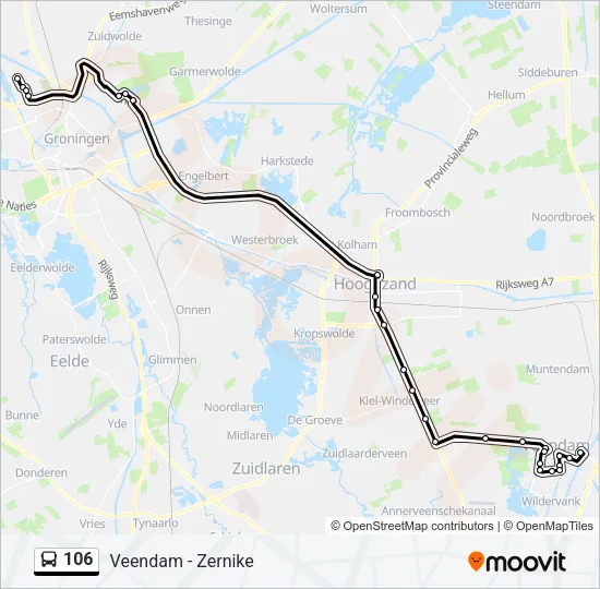 106 Bus Line Map