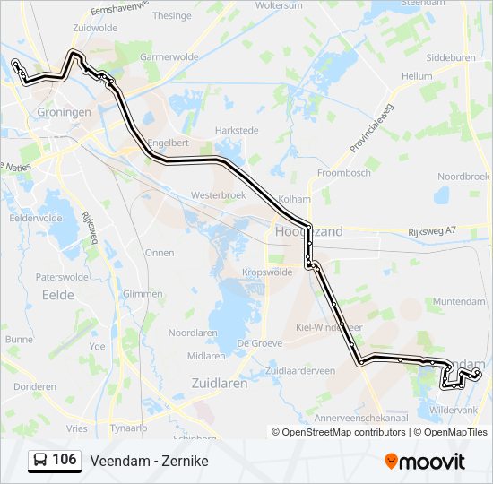 106 Bus Line Map