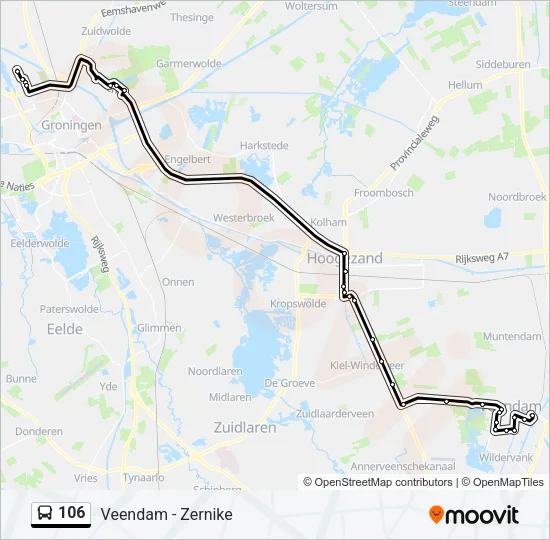 106 Bus Line Map