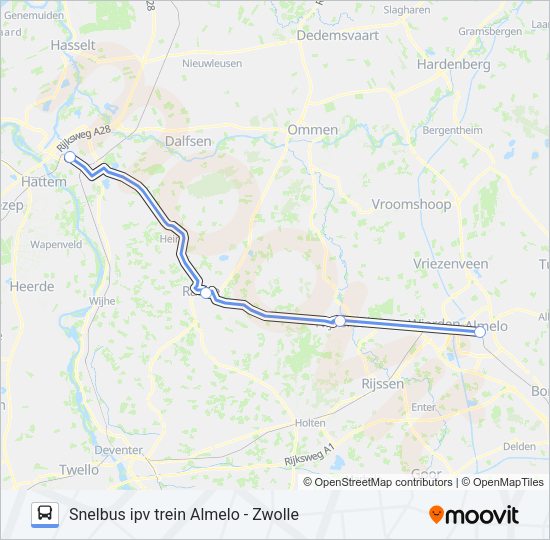 SNELBUS IPV TREIN Bus Line Map