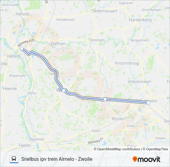 SNELBUS IPV TREIN Bus Line Map