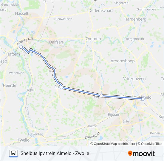 SNELBUS IPV TREIN Bus Line Map