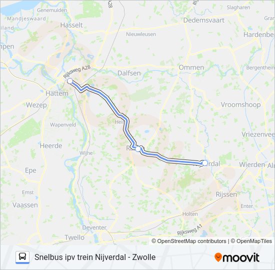 SNELBUS IPV TREIN Bus Line Map
