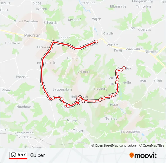557 Bus Line Map