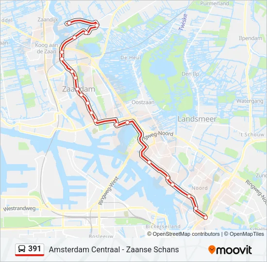 391 Bus Line Map