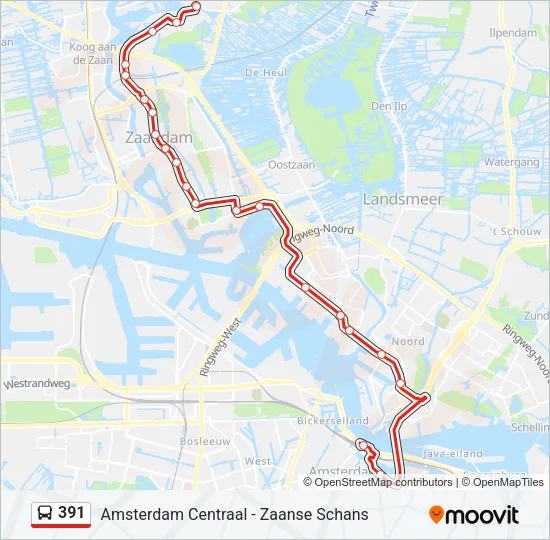 391 Bus Line Map