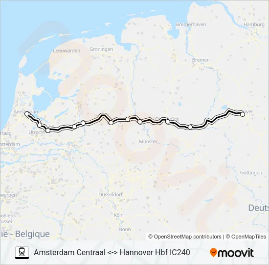 INTERCITY Train Line Map