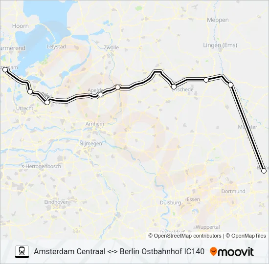 INTERCITY Train Line Map