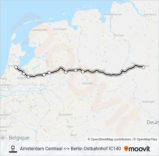 INTERCITY Train Line Map