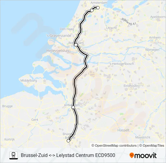 EUROCITY DIRECT Train Line Map
