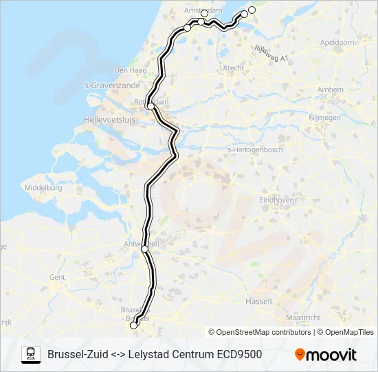 EUROCITY DIRECT Train Line Map