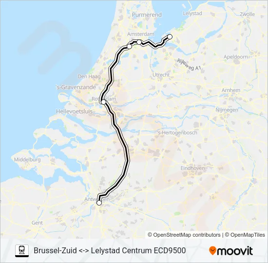EUROCITY DIRECT Train Line Map