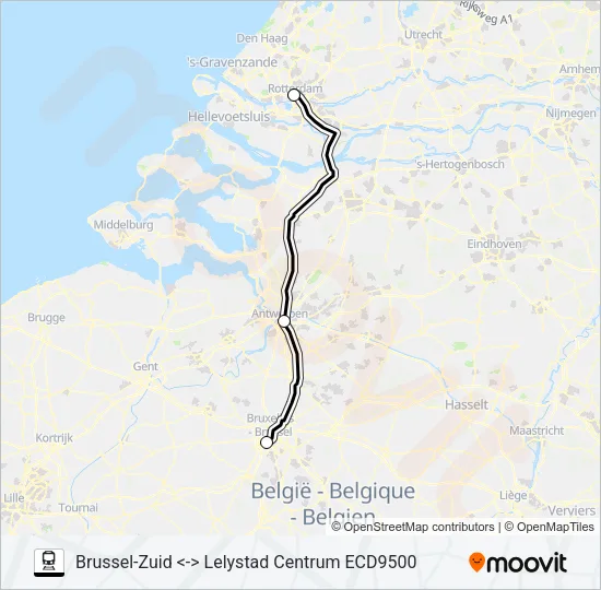 EUROCITY DIRECT Train Line Map