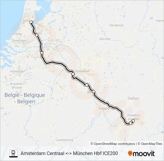 ICE INTERNATIONAL Train Line Map