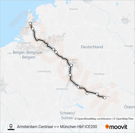ICE INTERNATIONAL Train Line Map