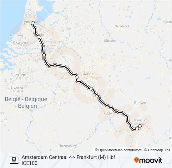 ICE INTERNATIONAL Train Line Map