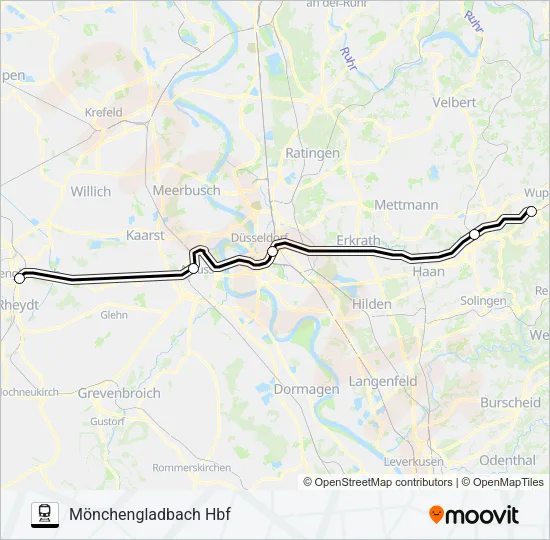 SNELTREIN RE13 Train Line Map