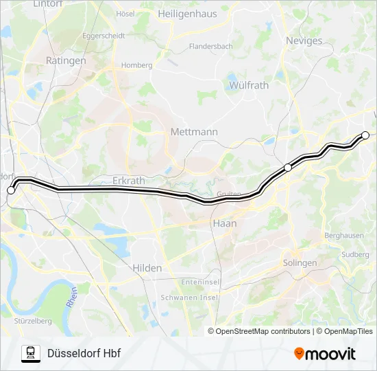 SNELTREIN RE13 Train Line Map