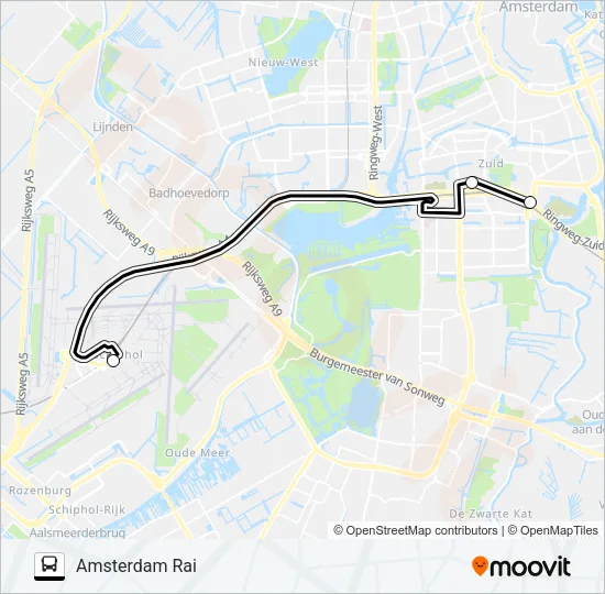 Bus STOPBUS IPV TREIN lijnkaart