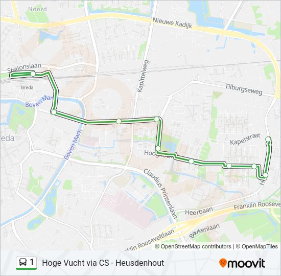 1 Bus Line Map