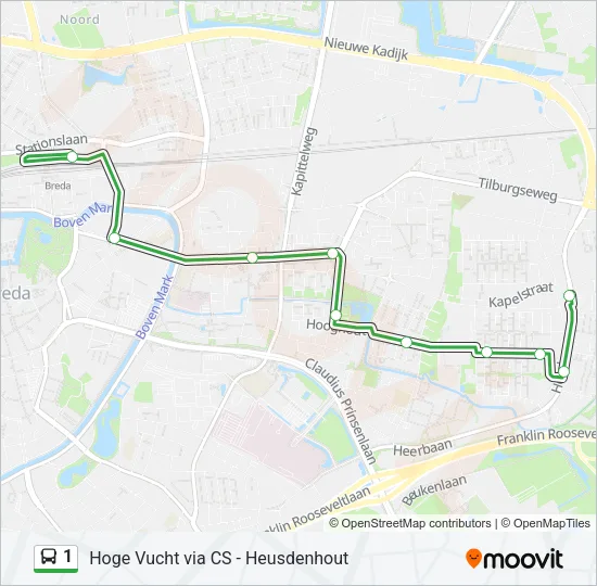 1 Bus Line Map