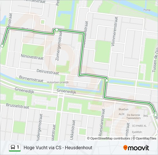 1 Bus Line Map