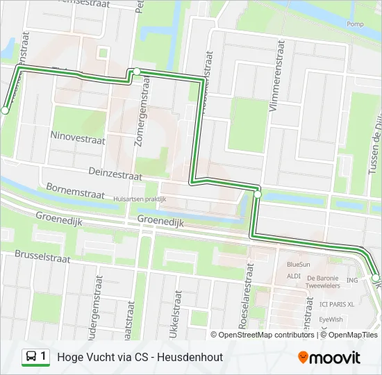 1 Bus Line Map