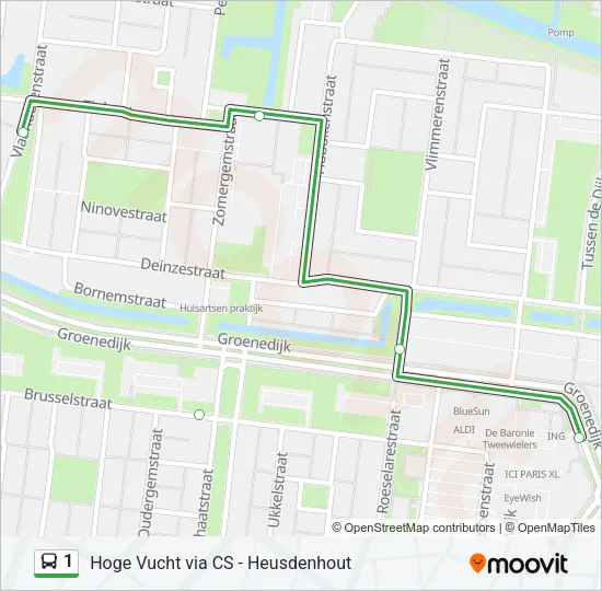 1 Bus Line Map