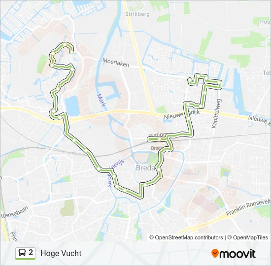 Bus 2 lijnkaart