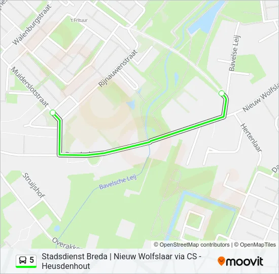 5 Bus Line Map