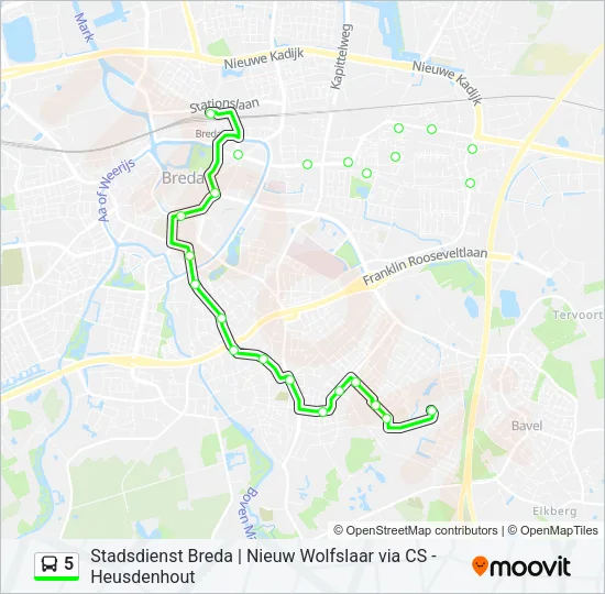 5 Bus Line Map