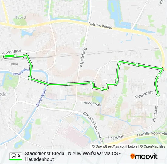5 Bus Line Map