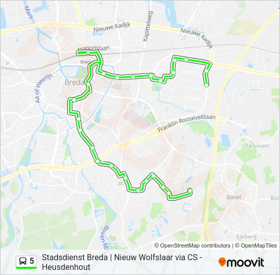 5 Bus Line Map
