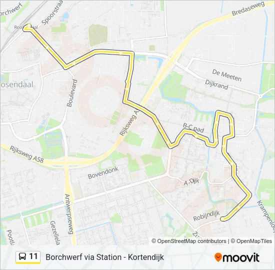 11 Bus Line Map