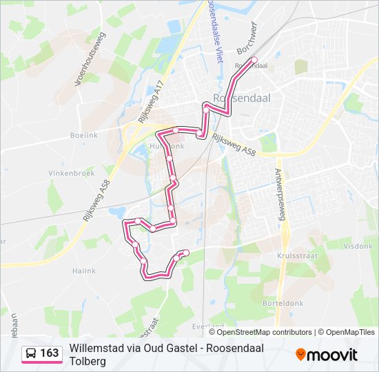 163 Bus Line Map