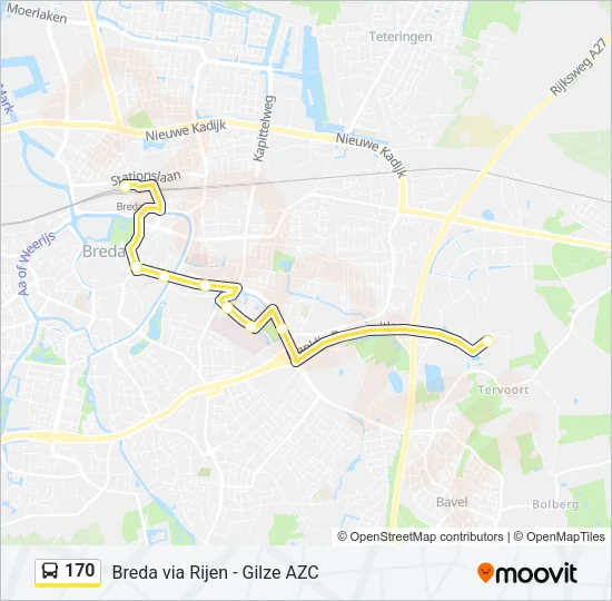 170 Bus Line Map