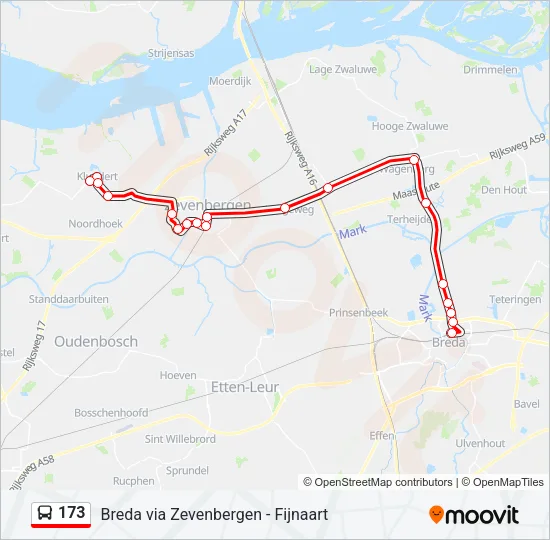 173 Bus Line Map