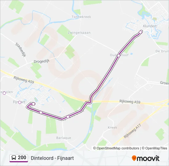 200 Bus Line Map