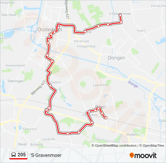 205 Bus Line Map