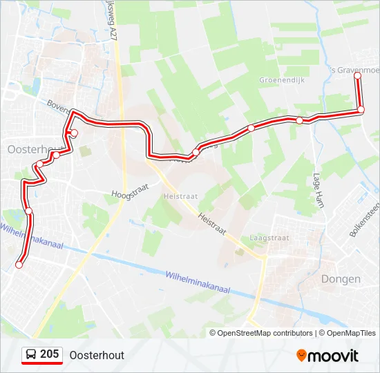 205 Bus Line Map