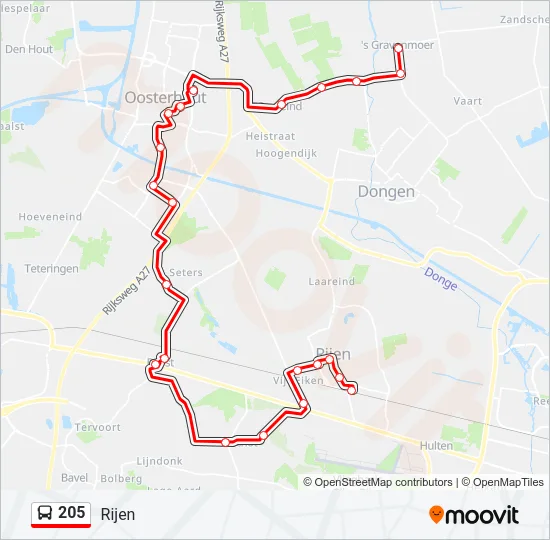 205 Bus Line Map